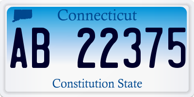 CT license plate AB22375