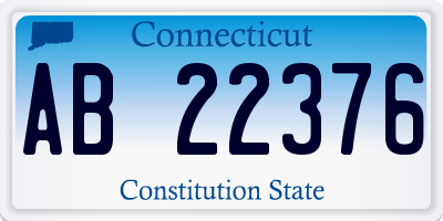 CT license plate AB22376