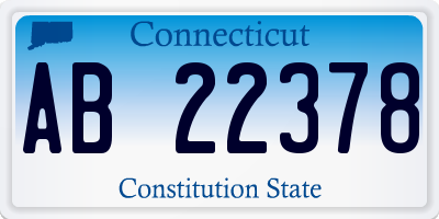 CT license plate AB22378