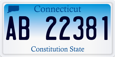 CT license plate AB22381