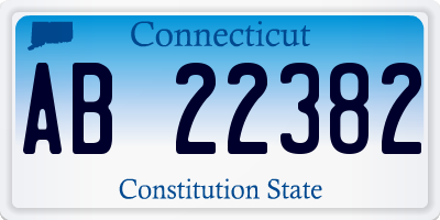 CT license plate AB22382