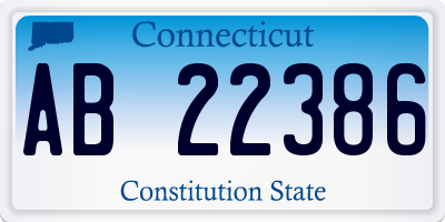 CT license plate AB22386