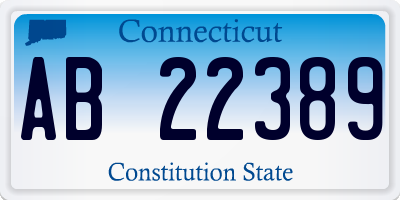 CT license plate AB22389