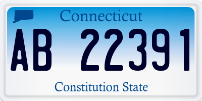 CT license plate AB22391