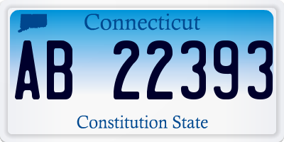 CT license plate AB22393