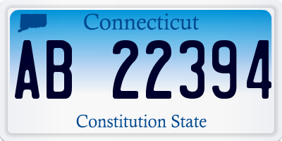 CT license plate AB22394