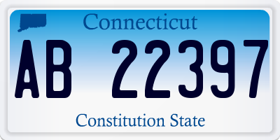 CT license plate AB22397