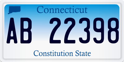 CT license plate AB22398