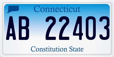 CT license plate AB22403