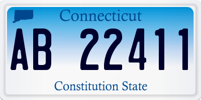 CT license plate AB22411