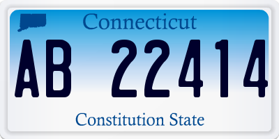 CT license plate AB22414