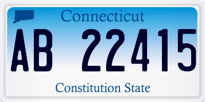 CT license plate AB22415