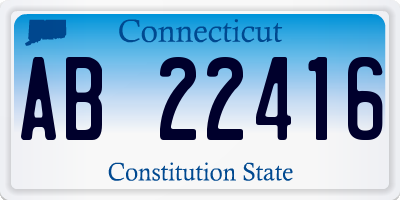 CT license plate AB22416
