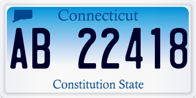 CT license plate AB22418