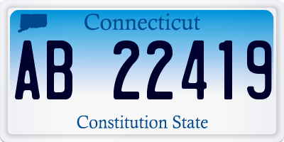 CT license plate AB22419