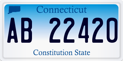CT license plate AB22420