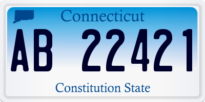 CT license plate AB22421