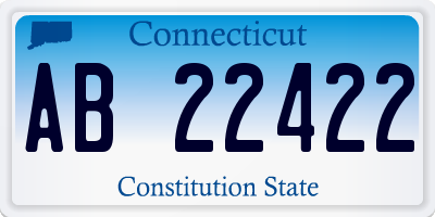CT license plate AB22422