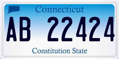 CT license plate AB22424