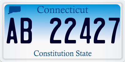 CT license plate AB22427