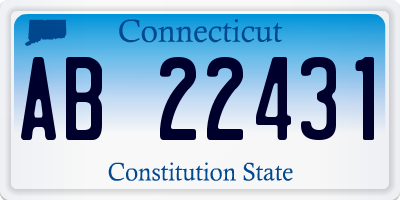 CT license plate AB22431