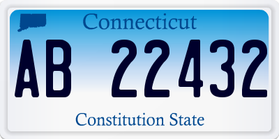 CT license plate AB22432