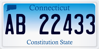 CT license plate AB22433