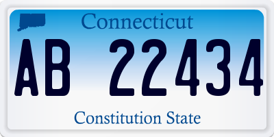 CT license plate AB22434