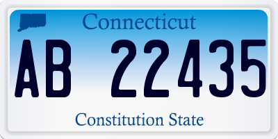 CT license plate AB22435