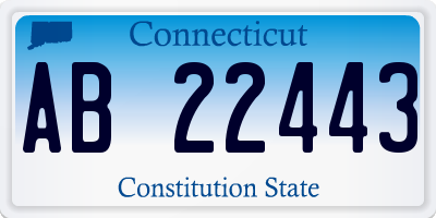 CT license plate AB22443