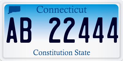 CT license plate AB22444