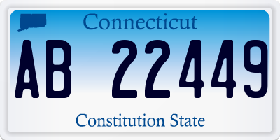 CT license plate AB22449