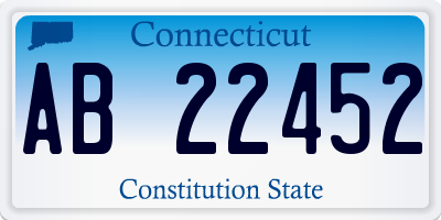 CT license plate AB22452