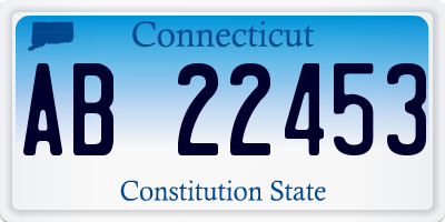 CT license plate AB22453
