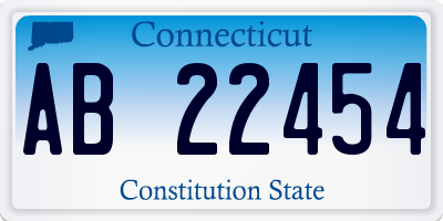 CT license plate AB22454