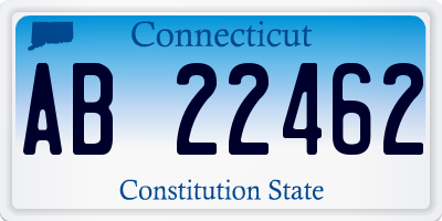 CT license plate AB22462