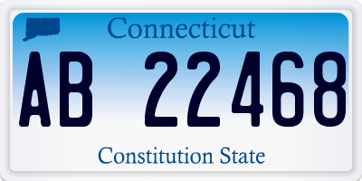 CT license plate AB22468