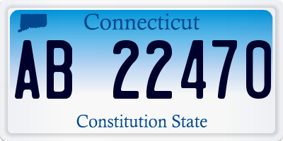 CT license plate AB22470