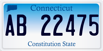 CT license plate AB22475