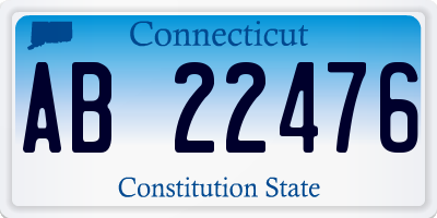 CT license plate AB22476