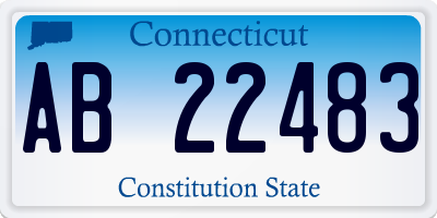 CT license plate AB22483