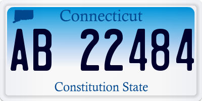 CT license plate AB22484