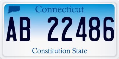 CT license plate AB22486