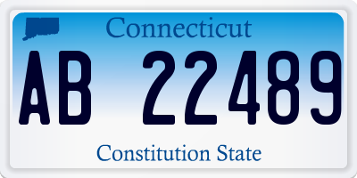 CT license plate AB22489