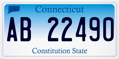 CT license plate AB22490