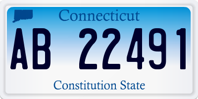 CT license plate AB22491