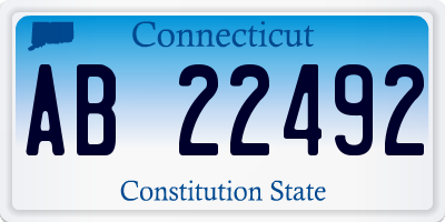 CT license plate AB22492