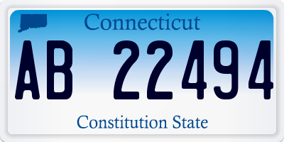 CT license plate AB22494