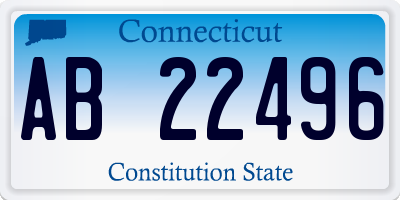 CT license plate AB22496