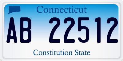 CT license plate AB22512